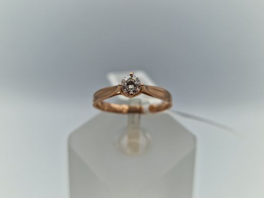 Zelta gredzens ar briljantu, 1.68 g, izm. 16.5