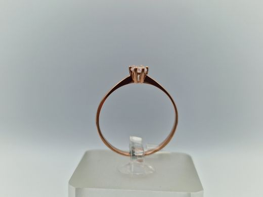 Zelta gredzens ar cirkoniju, 1.02 g, izm. 18.5