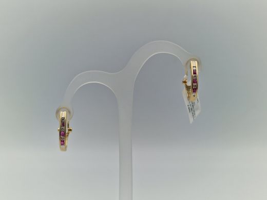 Золотые серьги с бриллиантом, 3.94 г