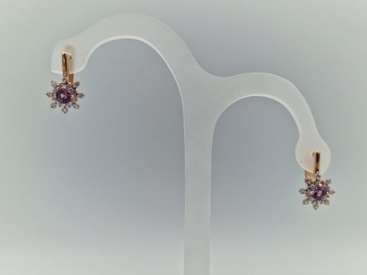 Zelta auskari ar cirkoniju, 2.73 g