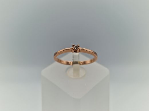 Золотое кольцо с бриллиантом, 1.35 г, разм. 16