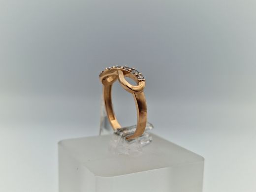 Zelta gredzens ar cirkoniju, 2.18 g, izm. 16.5