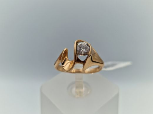 Zelta gredzens ar cirkoniju, 2.58 g, izm. 16