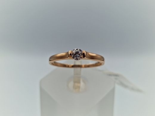 Zelta gredzens ar cirkoniju, 1.72 g, izm. 19