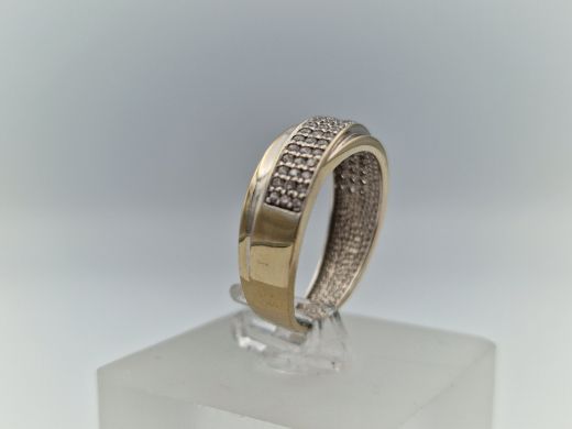 Zelta gredzens ar cirkoniju, 3.36 g, izm. 17