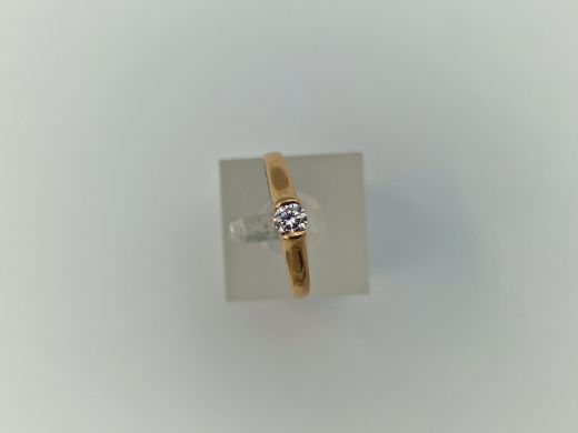 Zelta gredzens ar cirkoniju, 1.66 g, izm. 16