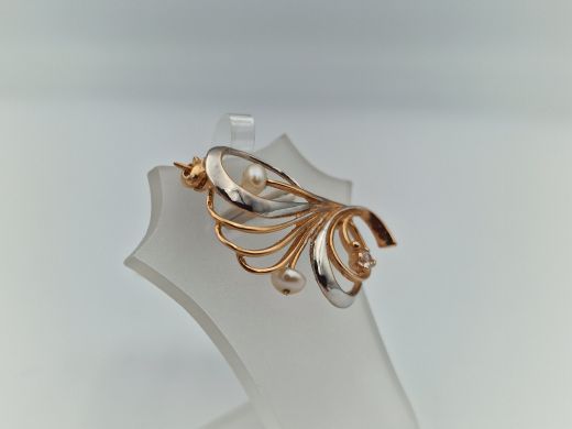 Zelta broša ar cirkoniju, 3.19 g