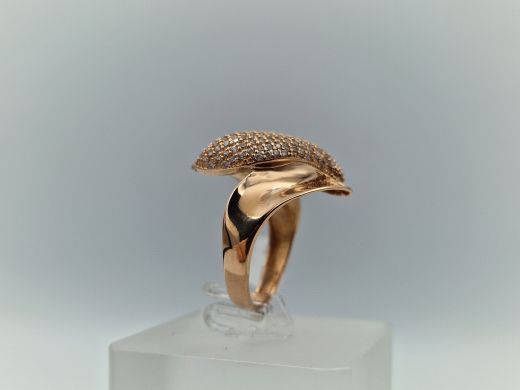 Zelta gredzens ar cirkoniju, 3.4 g, izm. 17.5