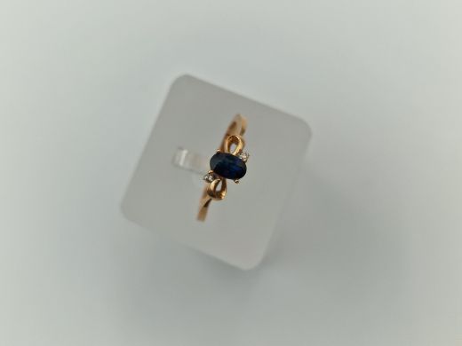 Zelta gredzens ar briljantu, 2.54 g, izm. 17