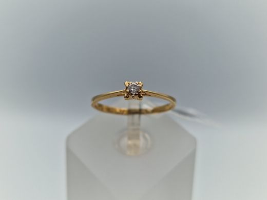 Zelta gredzens ar cirkoniju, 1.19 g, izm. 17.5