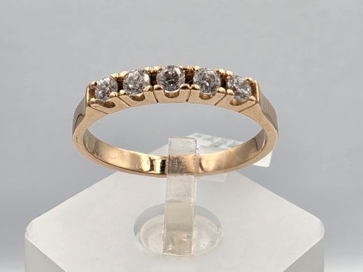 Gold ring with zircon, 2.69 g, size 18