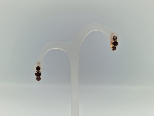 Zelta auskari ar granātu, 2.76 g