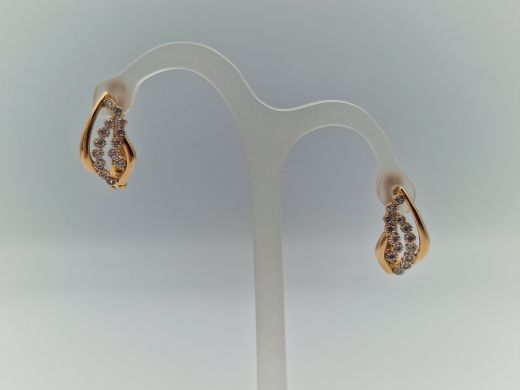 Zelta auskari ar cirkoniju, 2.43 g