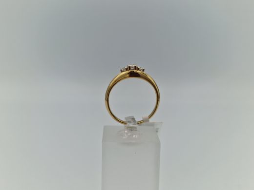 Zelta gredzens ar briljantu, 3.13 g, izm. 16.5