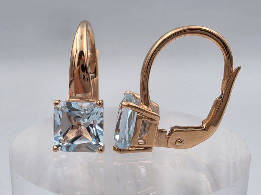 Золотые серьги с топазом, 2.94 г
