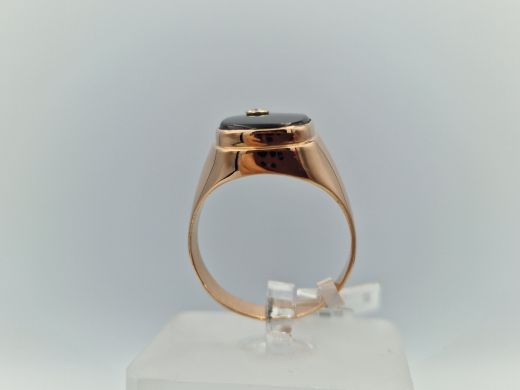 Zelta gredzens ar halcedonu un cirkoniju, 6.04 g, izm. 19.5