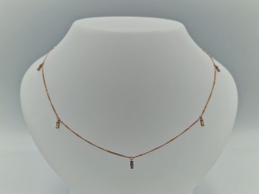 Zelta ķēdīte ar cirkoniju, 1.79 g, izm. 45