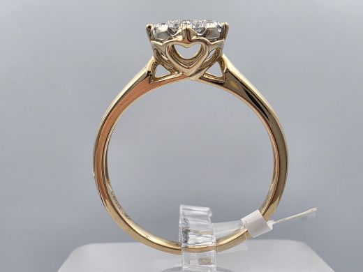 Gold ring with diamond, 2.14 g, size 16.5