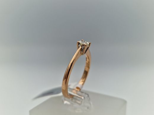 Zelta gredzens ar briljantiem, 2.16 g, izm. 16