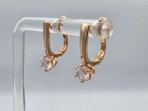Zelta auskari ar cirkoniju, 2.76 g