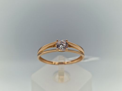 Zelta gredzens ar cirkoniju, 1.53 g, izm. 19.5