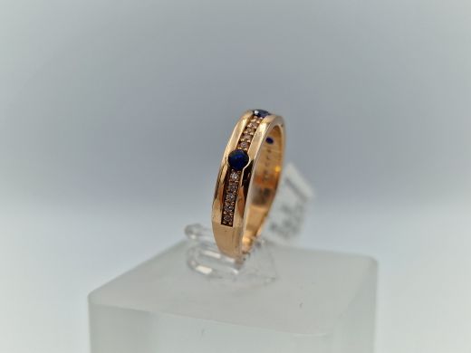 Zelta gredzens ar cirkoniju, 2.75 g, izm. 17