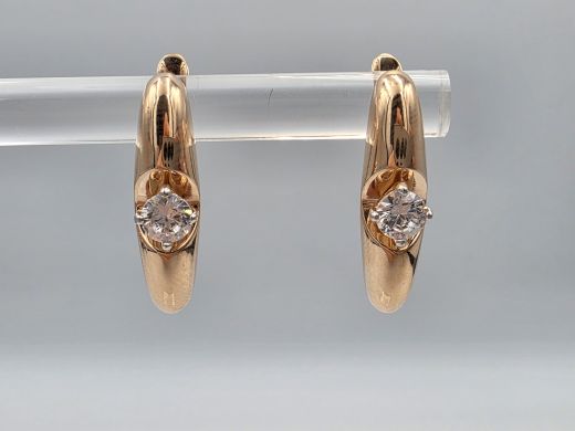 Zelta auskari ar cirkoniju, 3.21 g