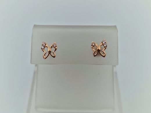 Zelta auskari ar cirkoniju, 0.47 g