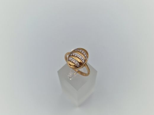 Zelta gredzens ar cirkoniju, 2.87 g