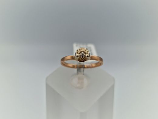 Zelta gredzens ar cirkoniju, 1.54 g, izm. 16