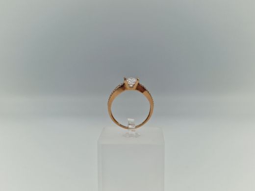 Zelta gredzens ar cirkoniju, 2.59 g, izm. 19