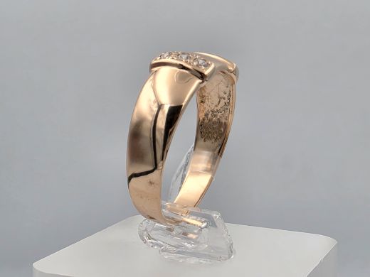 Gold ring with zircon, 3.63 g, size 19.5