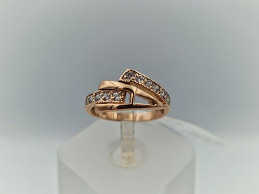 Zelta gredzens ar cirkoniju, 2.01 g, izm. 15.2