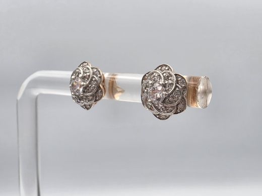 Zelta auskari ar cirkoniju, 1.64 g