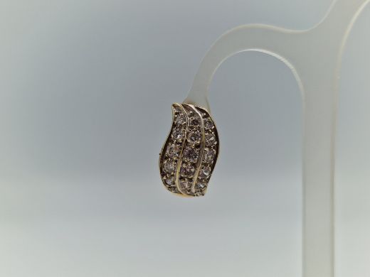 Золотые серьги с цирконом, 4.4 г