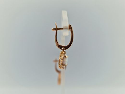 Золотые серьги с цирконом, 3 г