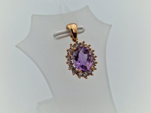 Zelta kulons ar cirkoniju, 1.71 g