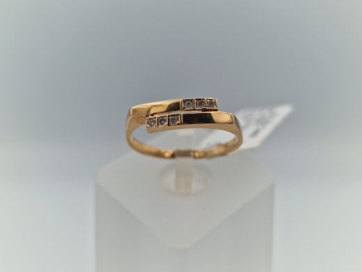 Zelta gredzens ar cirkoniju, 1.87 g, izm. 17
