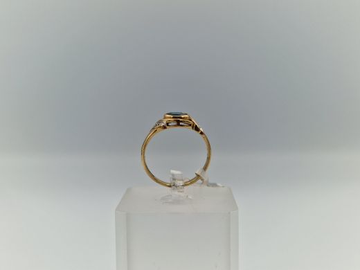 Zelta gredzens ar briljantu un topāzu, 1.75 g, izm. 17