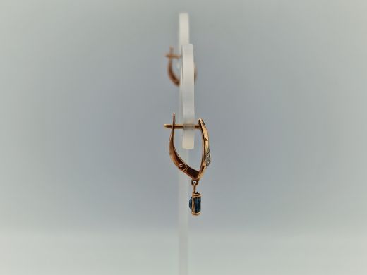 Zelta auskari ar topāzu, 2.36 g