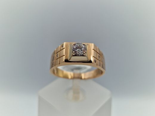 Zelta gredzens ar cirkoniju, 5.38 g, izm. 19.5