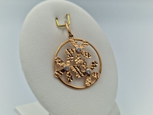 Zelta kulons ar cirkoniju, 1.89 g