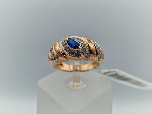 Zelta gredzens ar cirkoniju, 4.53 g, izm. 17