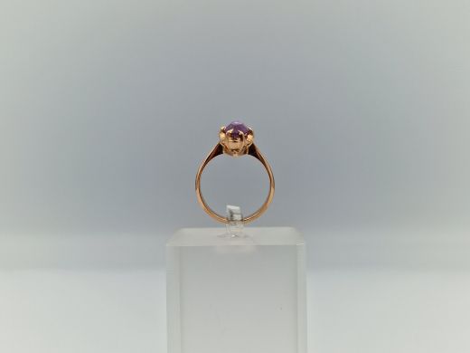 Zelta gredzens ar koraļļi, 4.05 g, izm. 16.5