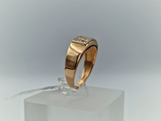 Zelta gredzens ar cirkoniju, 4.01 g, izm. 16.5