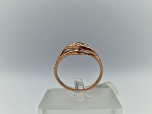 Zelta gredzens ar cirkoniju, 1.69 g, izm. 16.5