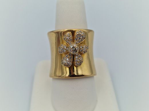 Zelta gredzens ar briljantu, 20.59 g, izm. 17.5