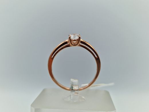 Zelta gredzens ar cirkoniju, 1.68 g, izm. 18.5