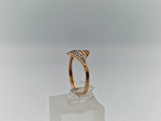 Zelta gredzens ar cirkoniju, 1.79 g, izm. 18