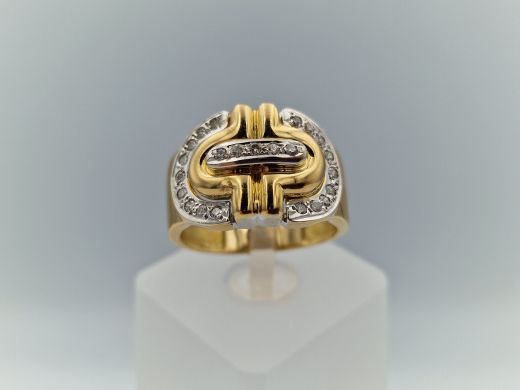 Zelta gredzens ar briljantu, 8.05 g, izm. 17.8